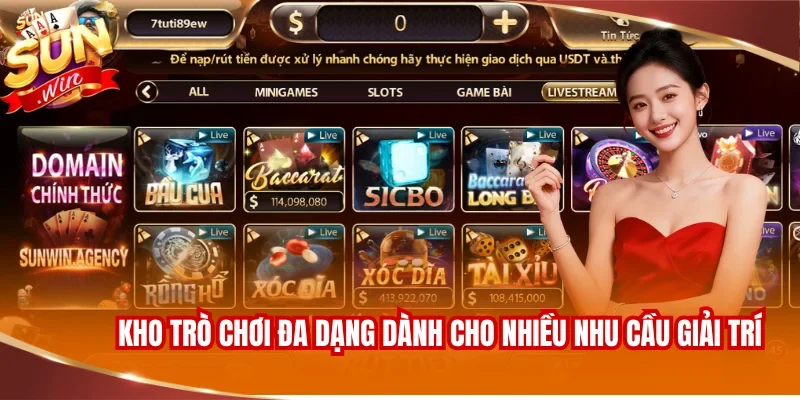 Sunwin - Link chuẩn truy cập sun.win chính hãng 2026 16 Kho trò chơi đa dạng dành cho nhiều nhu cầu giải trí